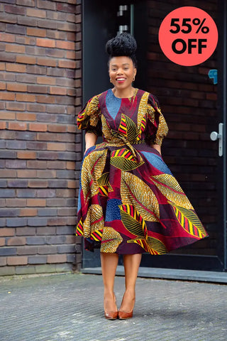 Nefertiti Brown Flare Dress