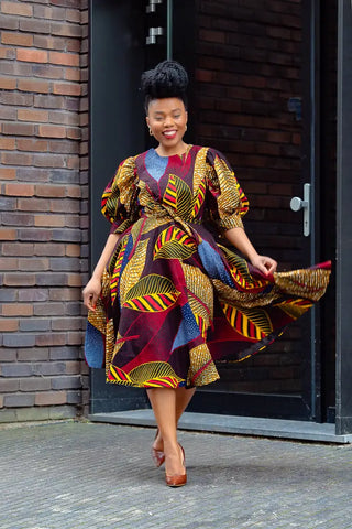 Nefertiti Brown Flare Dress