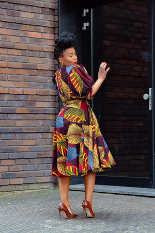 Nefertiti Brown Flare Dress