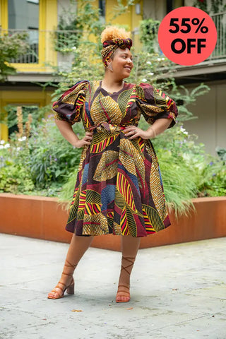 Nefertiti Brown Flare Dress