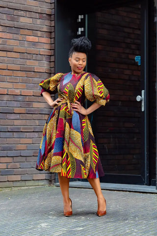 Nefertiti Brown Flare Dress