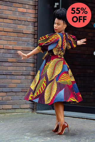 Nefertiti Brown Flare Dress