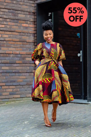 Nefertiti Brown Flare Dress