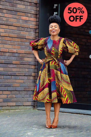 Nefertiti Brown Flare Dress