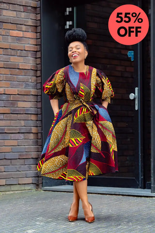 Nefertiti Brown Flare Dress