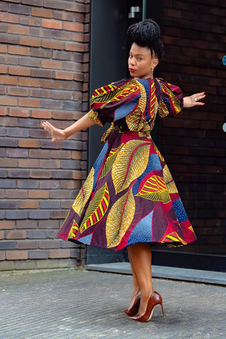 Nefertiti Brown Flare Dress