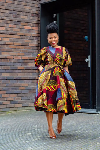 Nefertiti Brown Flare Dress