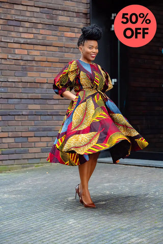 Nefertiti Brown Flare Dress