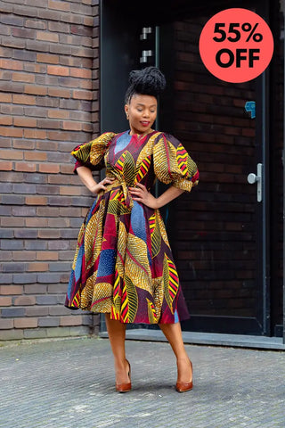 Nefertiti Brown Flare Dress