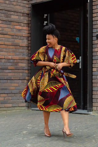 Nefertiti Brown Flare Dress