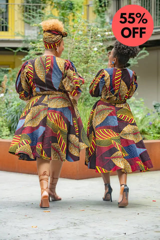 Nefertiti Brown Flare Dress