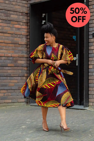 Nefertiti Brown Flare Dress