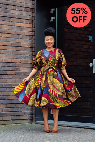 Nefertiti Brown Flare Dress