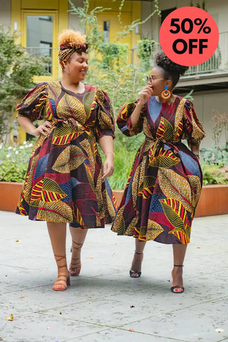 Nefertiti Brown Flare Dress