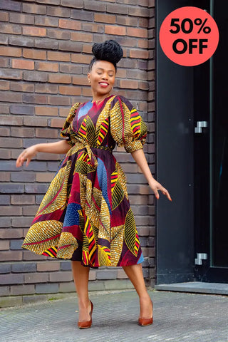 Nefertiti Brown Flare Dress