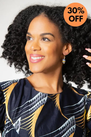 Nefertiti Gold And Navy Blue Dress Dresses