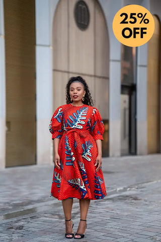 NEFERTITI RED FLARED DRESS Women’s Dress