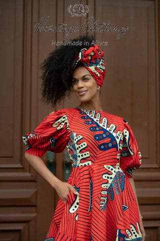 Nefertiti Red Headwrap Accessories