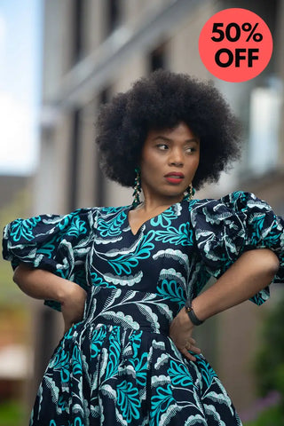 Nia Blue And Black Maxi Dress Dresses