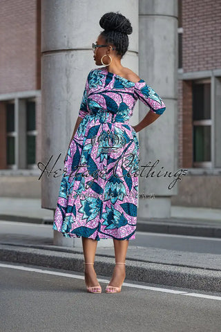 NNENNA PURPLE ASYMMETRIC DRESS