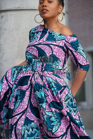 NNENNA PURPLE ASYMMETRIC DRESS