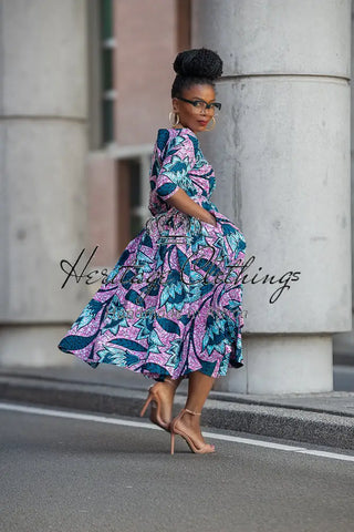 NNENNA PURPLE ASYMMETRIC DRESS