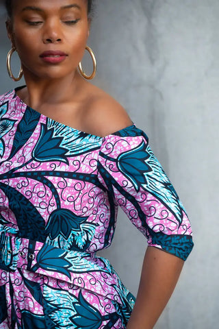 NNENNA PURPLE ASYMMETRIC DRESS