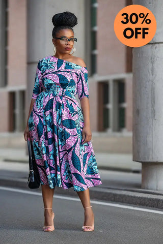 NNENNA PURPLE ASYMMETRIC DRESS