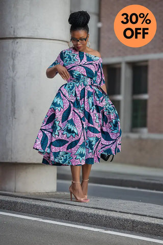 NNENNA PURPLE ASYMMETRIC DRESS