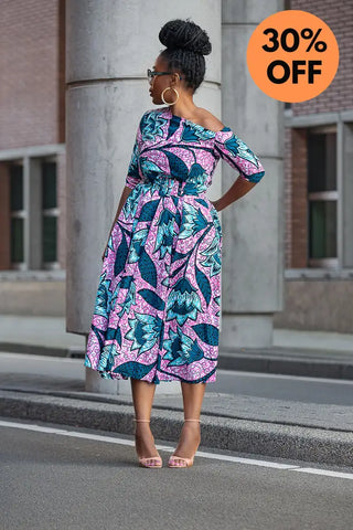 NNENNA PURPLE ASYMMETRIC DRESS