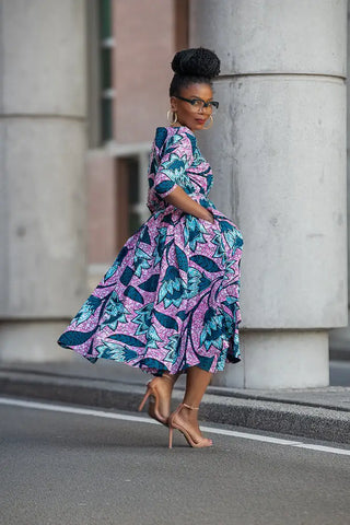 NNENNA PURPLE ASYMMETRIC DRESS