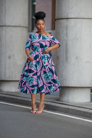 NNENNA PURPLE ASYMMETRIC DRESS