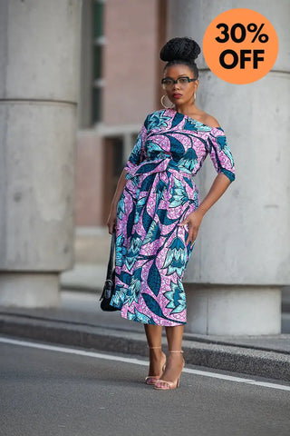 NNENNA PURPLE ASYMMETRIC DRESS