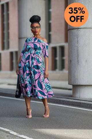 NNENNA PURPLE ASYMMETRIC DRESS