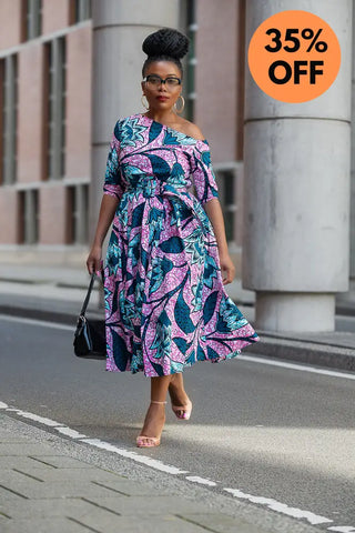 NNENNA PURPLE ASYMMETRIC DRESS