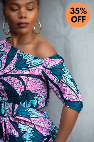 NNENNA PURPLE ASYMMETRIC DRESS