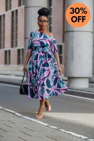 NNENNA PURPLE ASYMMETRIC DRESS