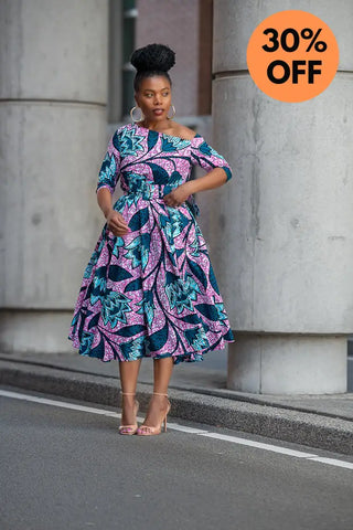 NNENNA PURPLE ASYMMETRIC DRESS