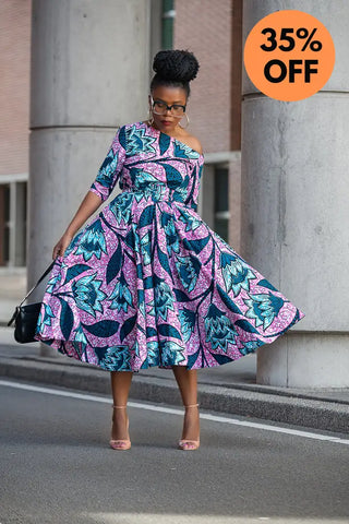 NNENNA PURPLE ASYMMETRIC DRESS