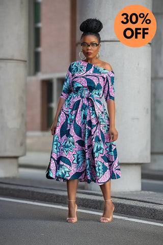 NNENNA PURPLE ASYMMETRIC DRESS