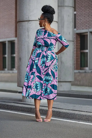 NNENNA PURPLE ASYMMETRIC DRESS