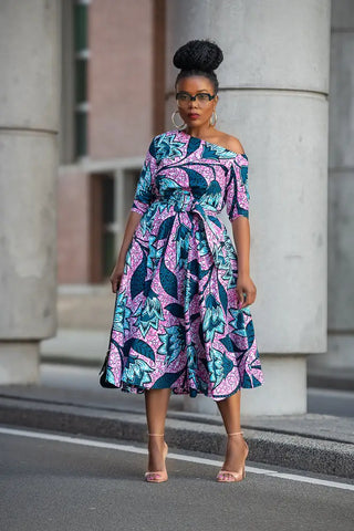 NNENNA PURPLE ASYMMETRIC DRESS