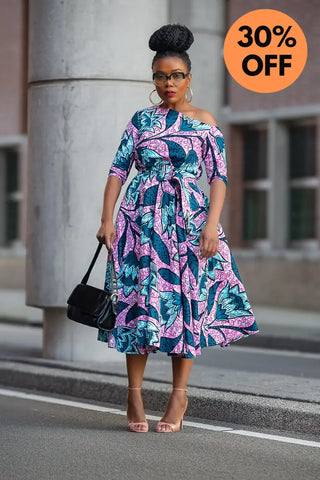 NNENNA PURPLE ASYMMETRIC DRESS