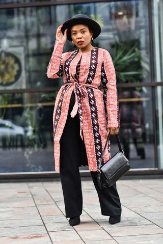 Oba Tribal Peach Jacket Dresses