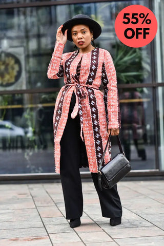 Oba Tribal Peach Jacket Dresses