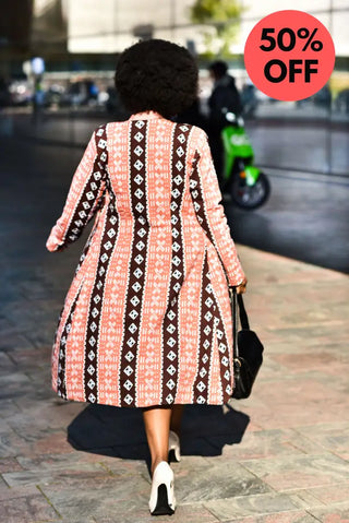 Oba Tribal Peach Jacket Dresses