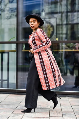 Oba Tribal Peach Jacket Dresses