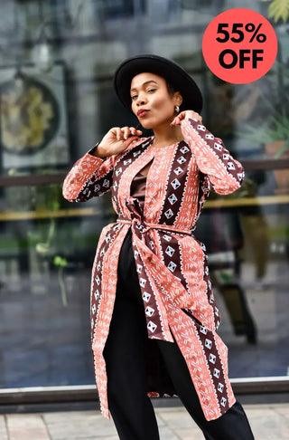 Oba Tribal Peach Jacket Dresses