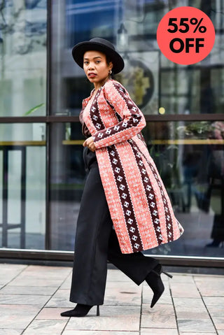 Oba Tribal Peach Jacket Dresses