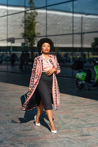 Oba Tribal Peach Jacket Dresses